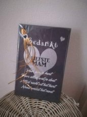 Tekstbord bedankt mam