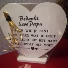 Tekstbord hart - papa bedankt