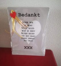 2019054 Tekstbord Bedankt