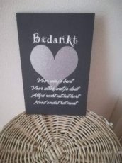 Tekstbord bedankt