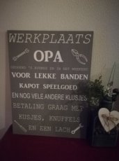 2018033 Tekstbord werkplaats