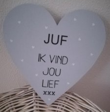 Houten hart Juf