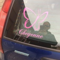 AUTO004 Autosticker vlinder