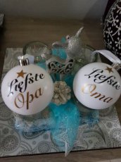 10 cm kerstbal opa oma