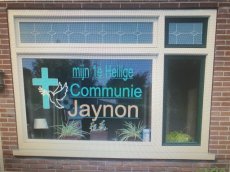 raamsticker communie 4 raamsticker communie kruis